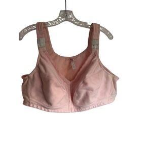 Comfort Choice Pink Front Closure Lace Trim Bra 48B 27-0651-3 Adjustable Straps